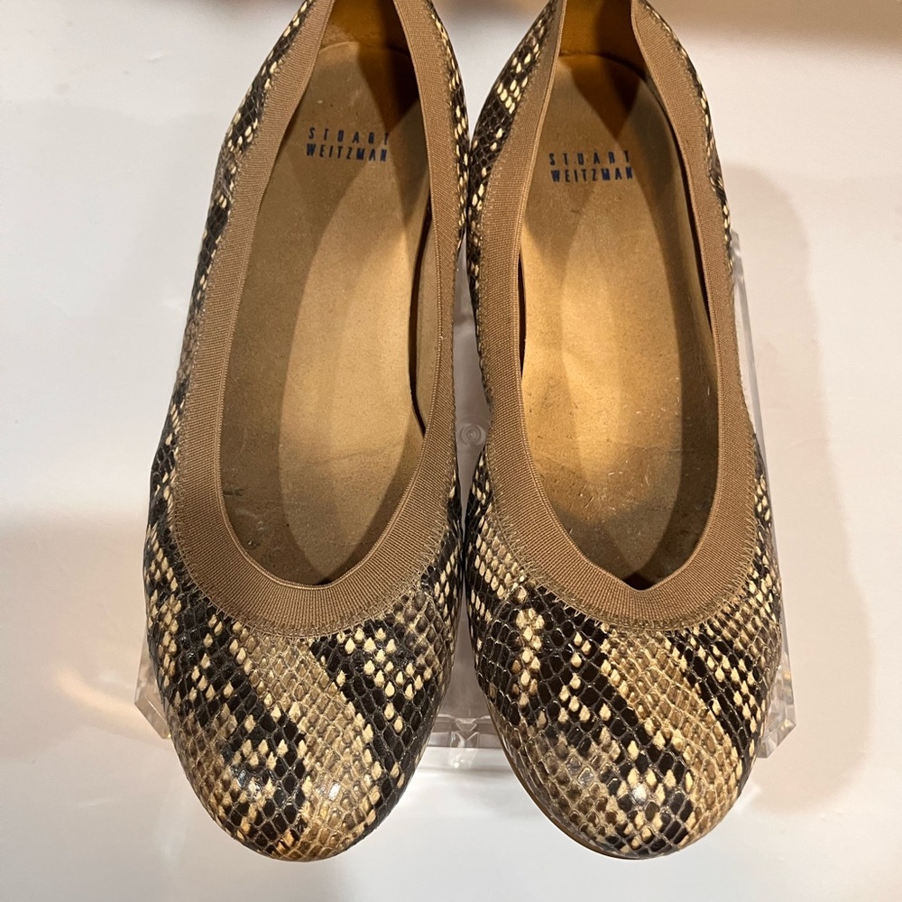 Stewart Weitzman Python Leather 8 1/2 Womens Ball… - image 1